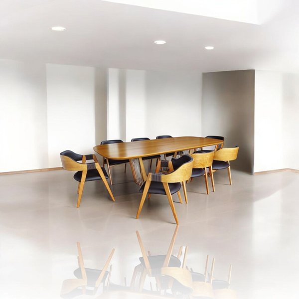 Sala De Jantar Veneza (Tampo+Base) 2,60 x 1,20, Com 8 Cadeiras Laura